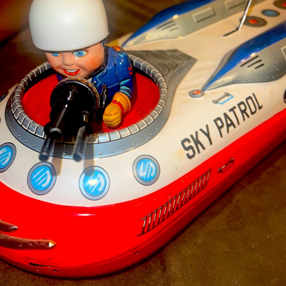 Rare Nomura Japan Tin Toy 1965 Original Sky Patrol